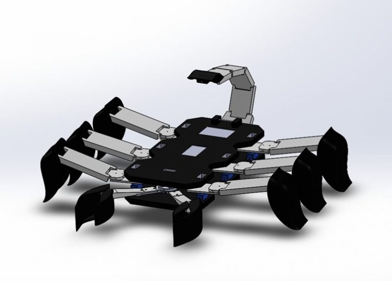 Black Scorpion Hexapod CAD Design – Menara Ilmu Otomasi SV UGM